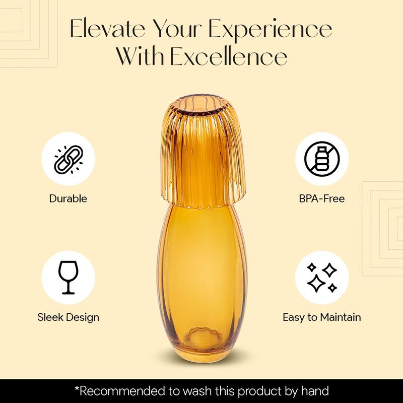 American Atelier Bedside Water Carafe with Tumbler Cup 40 Oz On