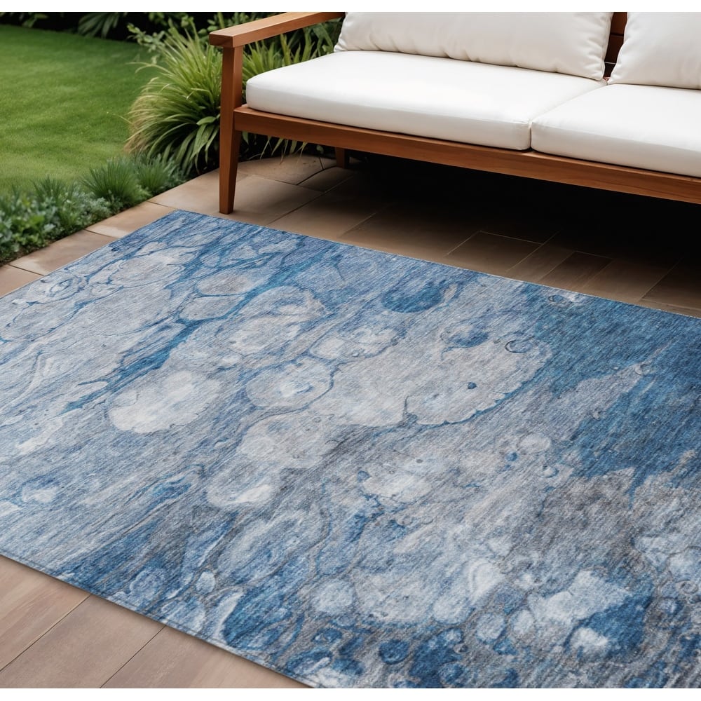 HomeRoots Abstract Transitional Rectangle Outdoor Rug