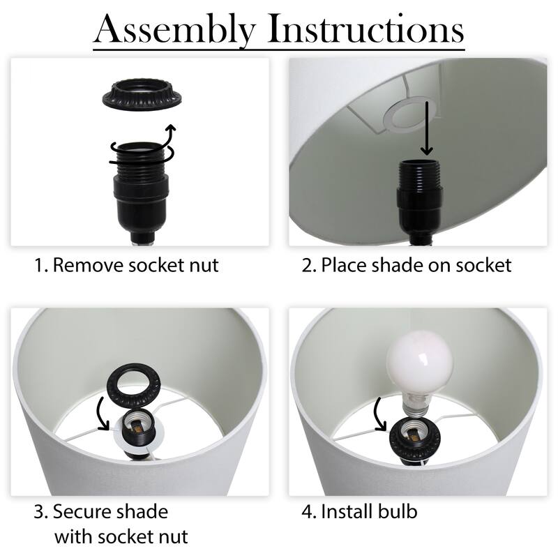 Chevron Table Lamp with Drum Shade - 17.25" - Gray