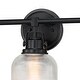 preview thumbnail 6 of 11, 24 in. 3-Light Black Bathroom Vanity Light with Clear Prismatic Glass Shade