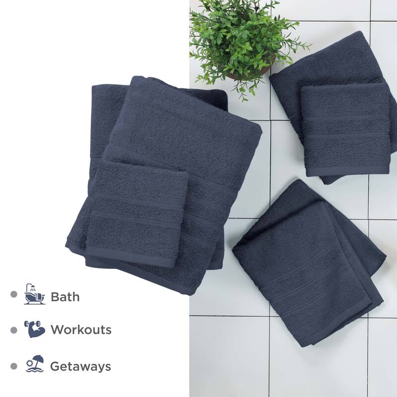Martex Ultimate Performance Cotton Low-Lint Soft Absorbent Towel Set