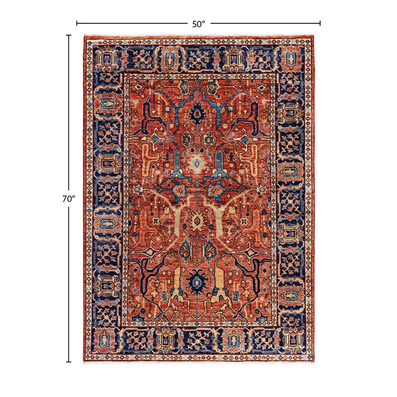 Serapi One-of-a-Kind Hand-Knotted Area Rug - Red - 4' 2" x 5' 10"