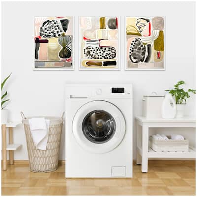 Kate and Laurel Sylvie Abstract 1, 2 and 3 Framed Canvas Art Set by Emma Daisy
