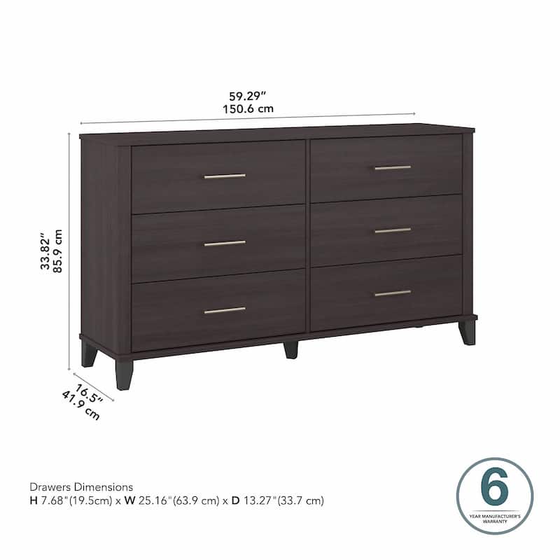 Transitional Grain-textured Grey Dresser