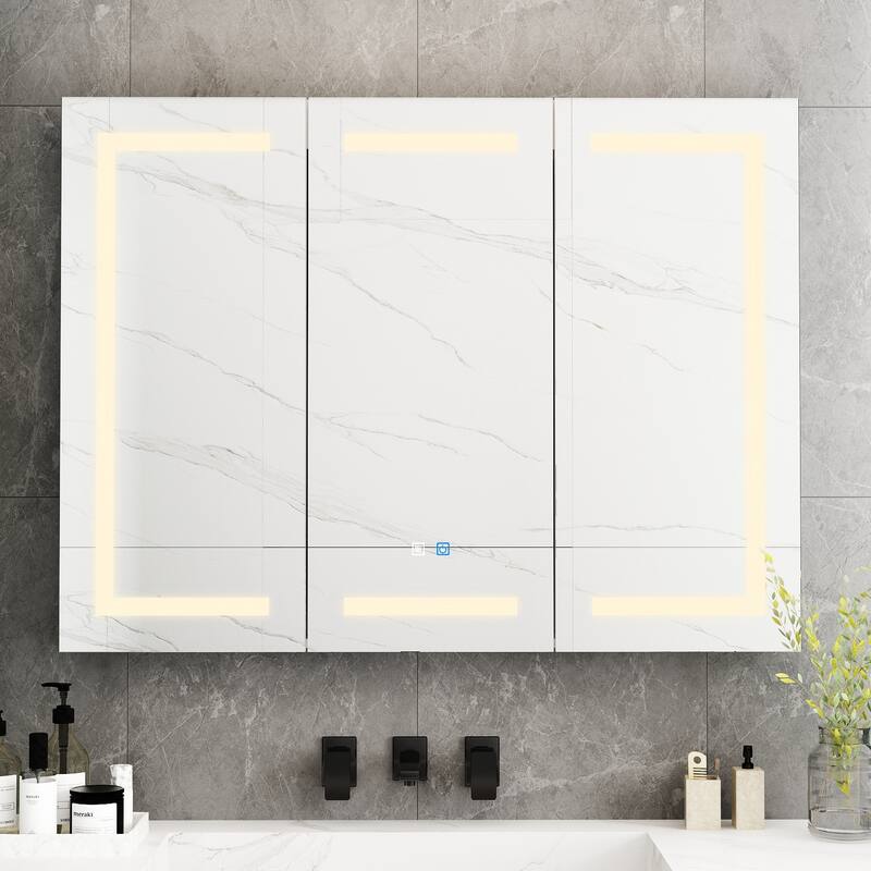 Mirror Medicine Cabinet with Lights Mirrored Cabinet Bathroom Bedroom