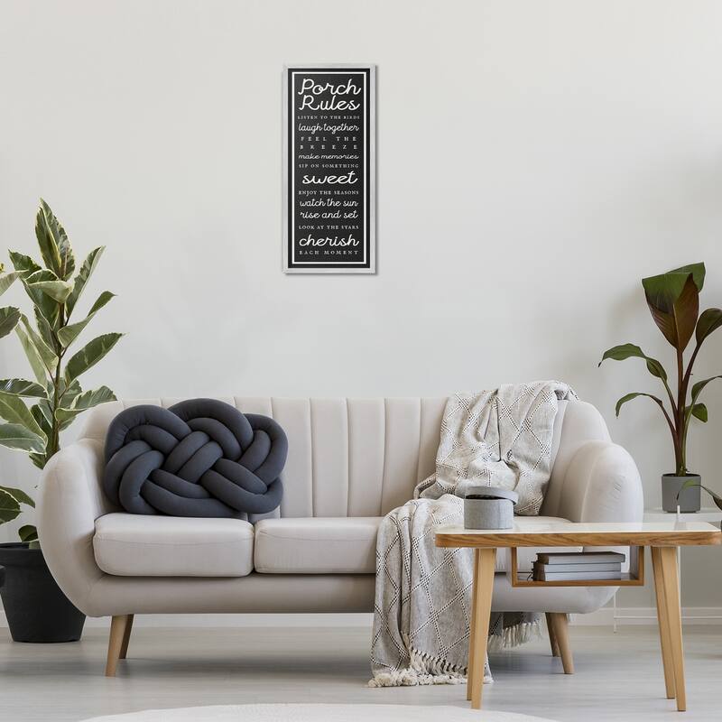 Stupell Porch Rules on Black Framed Giclee Art Design By Lil' Rue