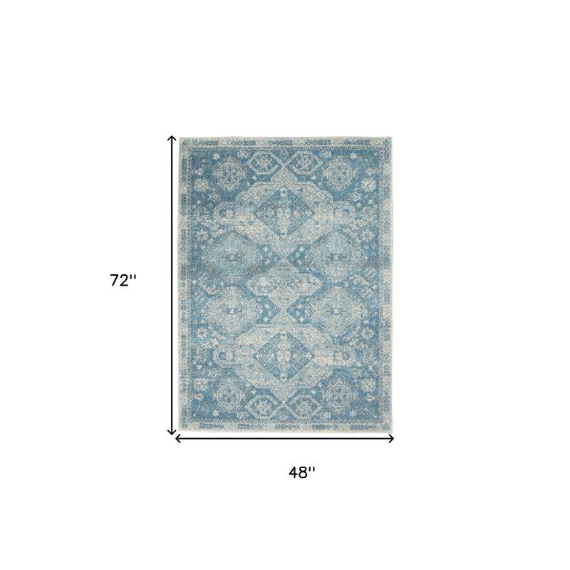 Power Loomed Distressed Stain Resistant Durable Area Rug - 72' X '48' X '0.5