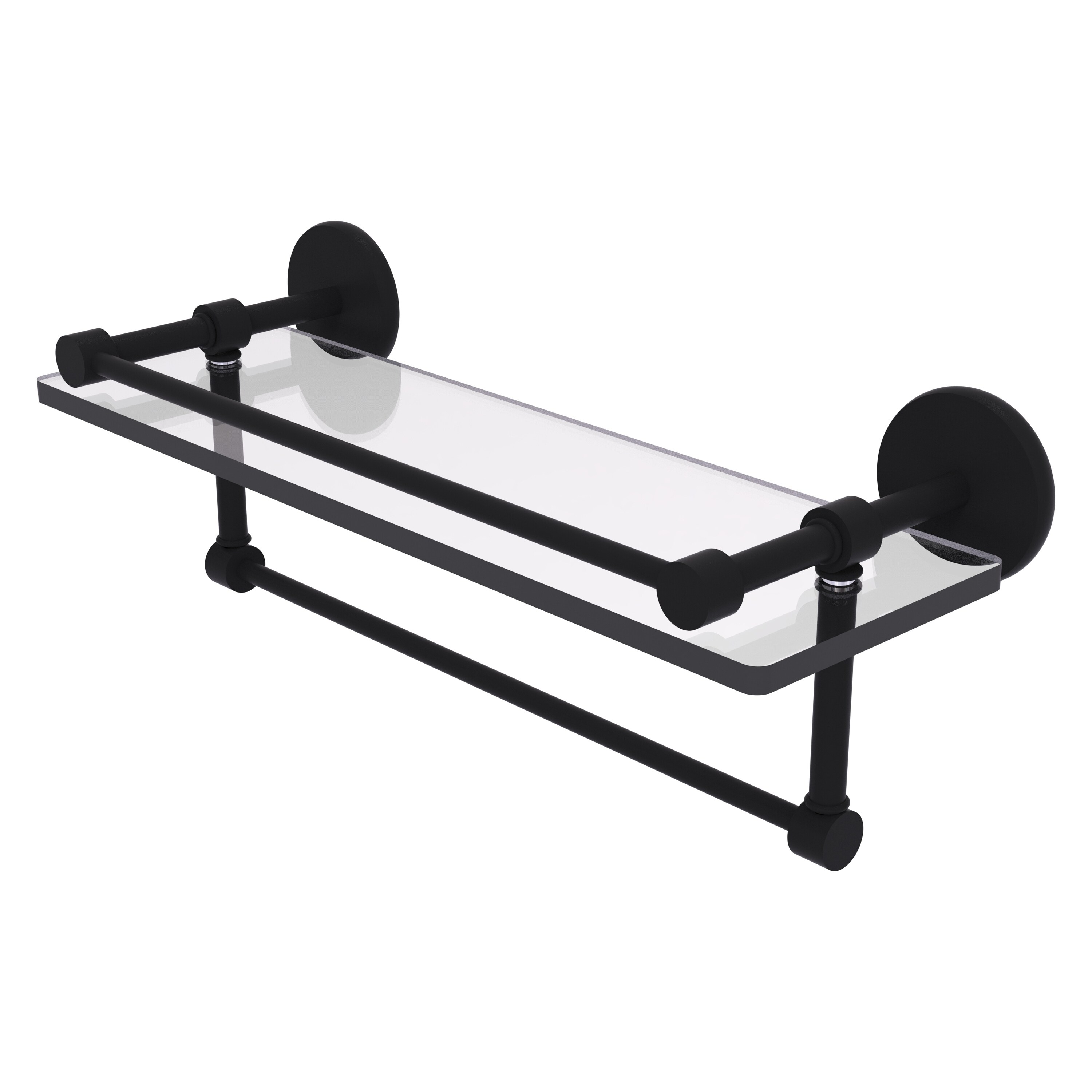 Allied Brass 16 Inch Gallery Glass Shelf with Towel Bar