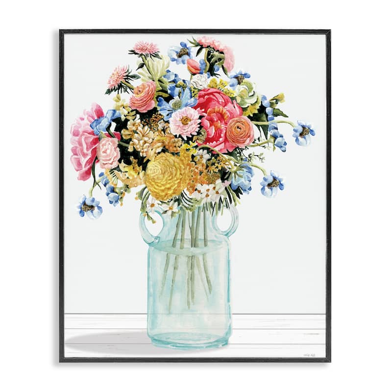 Stupell Country Classic Bouquet Framed Giclee Art Design By Cindy Jacobs - 11 x 14 - Black