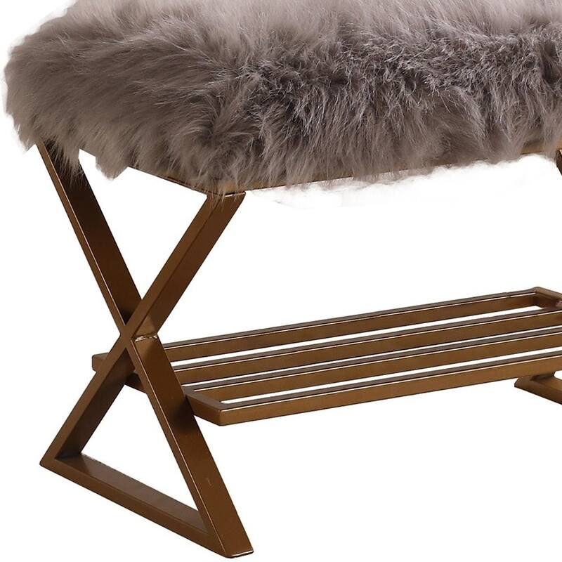 Modern Harvest Neutrals Wooden Storage Bench with Handles