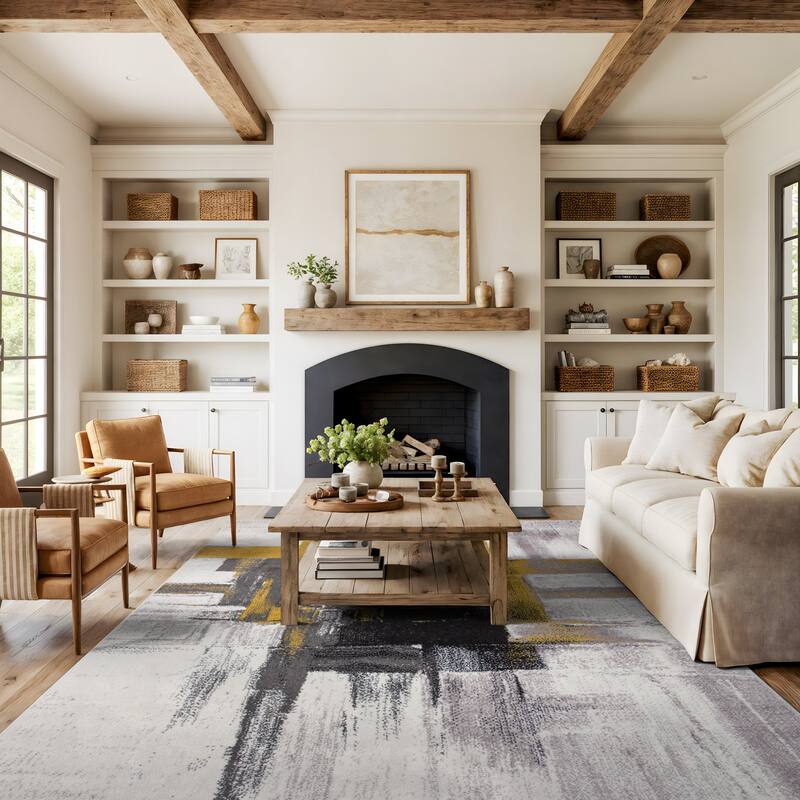 World Rug Gallery Modern Abstract Art Area Rug