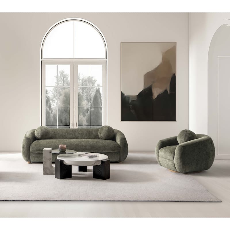Manhattan Comfort 2 Piece Modern Tribeca Chenille Sofa Set