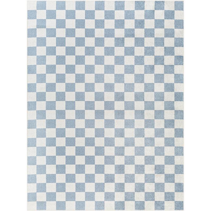 Livabliss Lillian Machine Washable Checkered Area Rug