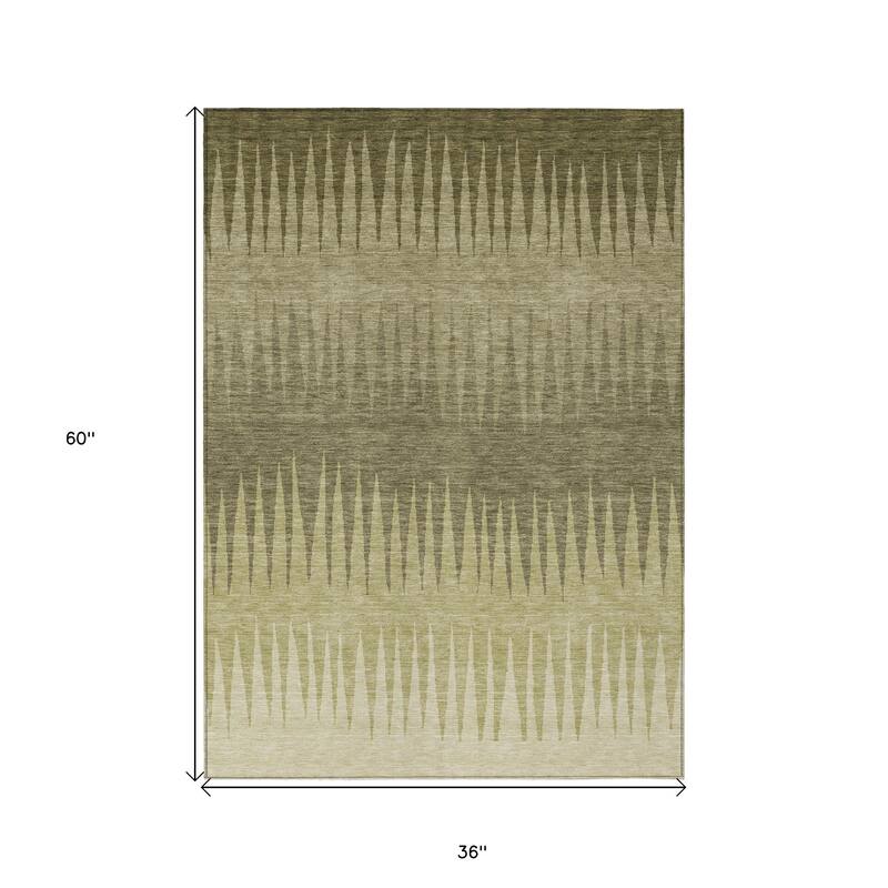 HomeRoots Striped Transitional Rectangle Outdoor Rug