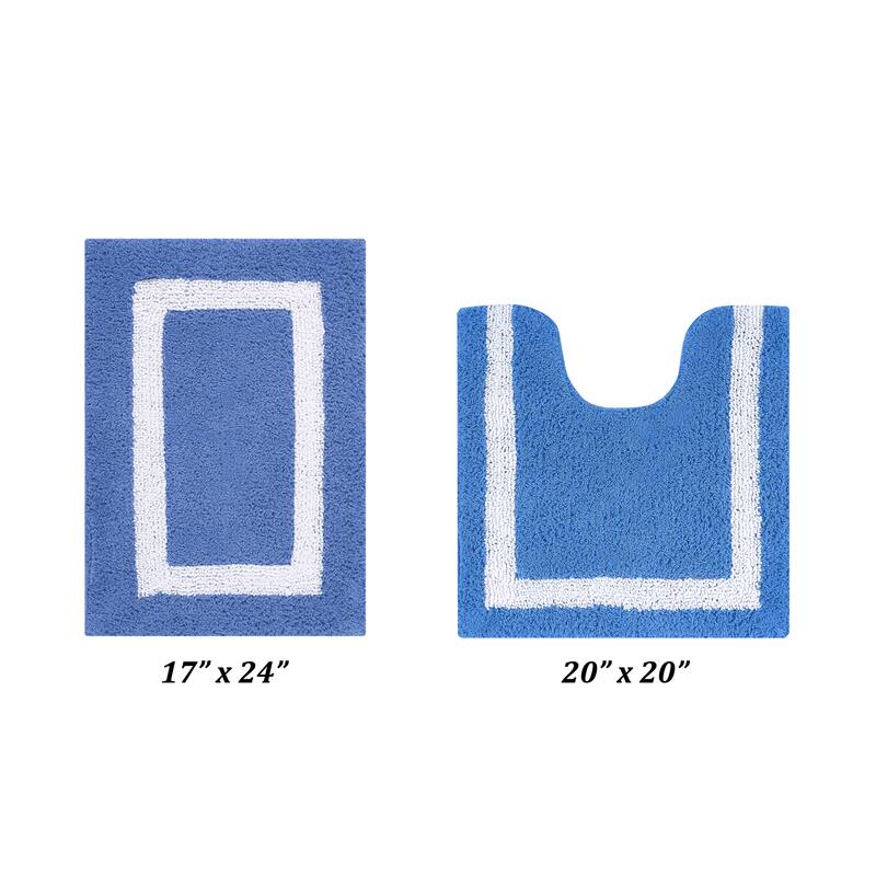 Better Trends Hotel Collection in Race Track 100% Cotton Super Absorbent Reversible Double Sided Machine Washable Bath Mat Rug