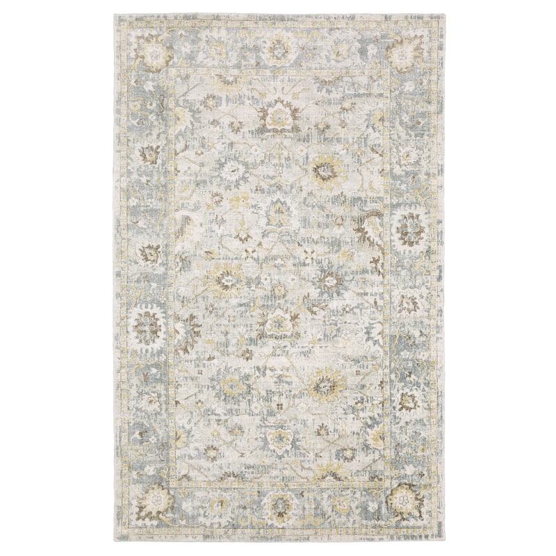 Style Haven Willett Oriental Ivory/ Blue Area Rug - 8' x 10' - Rectangle