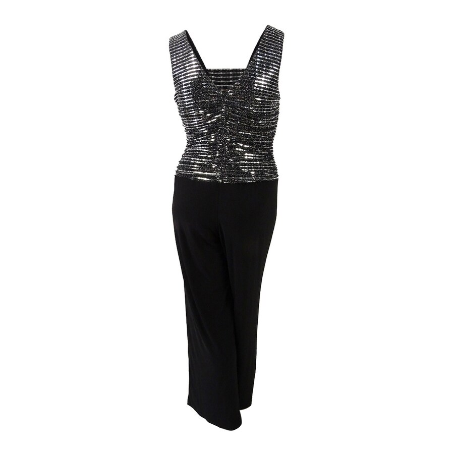 r&m richards rhinestone strap overlay jumpsuit