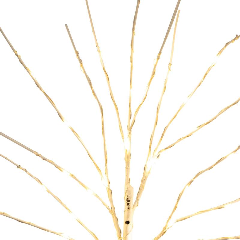 Pre-Lit Battery Operated Birch Twig Branches Artificial Christmas Tree - 24" - Warm White LED Lights - Set of 2