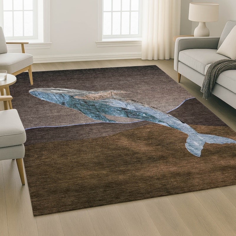 Premium Washable Super Soft Modern Whale Mayfield Rug