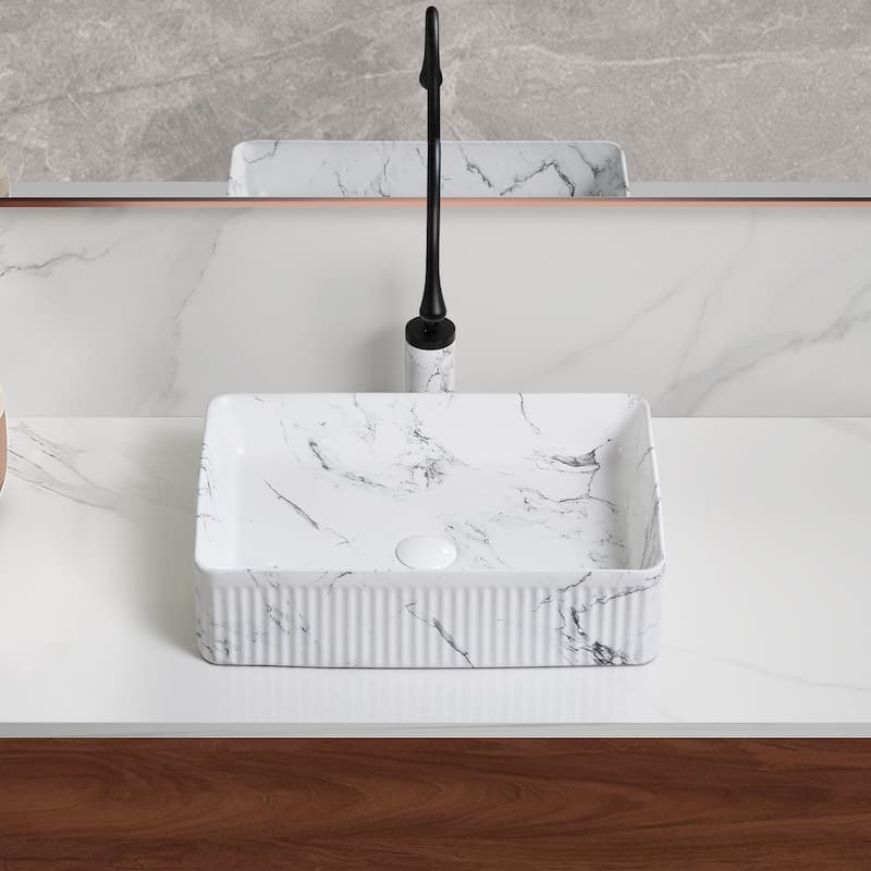 Modern Ceramic Art Basin Sink Set with Textured Surface