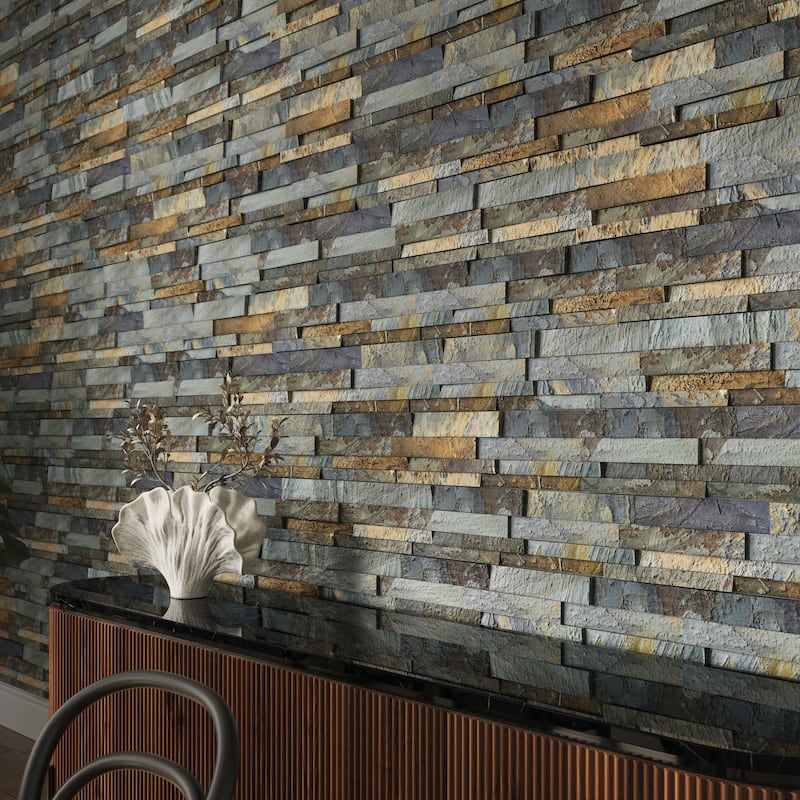 Cruz Bay Studio MKT2769 Linear Lines - 6" x 12" Brick Wall Tile -