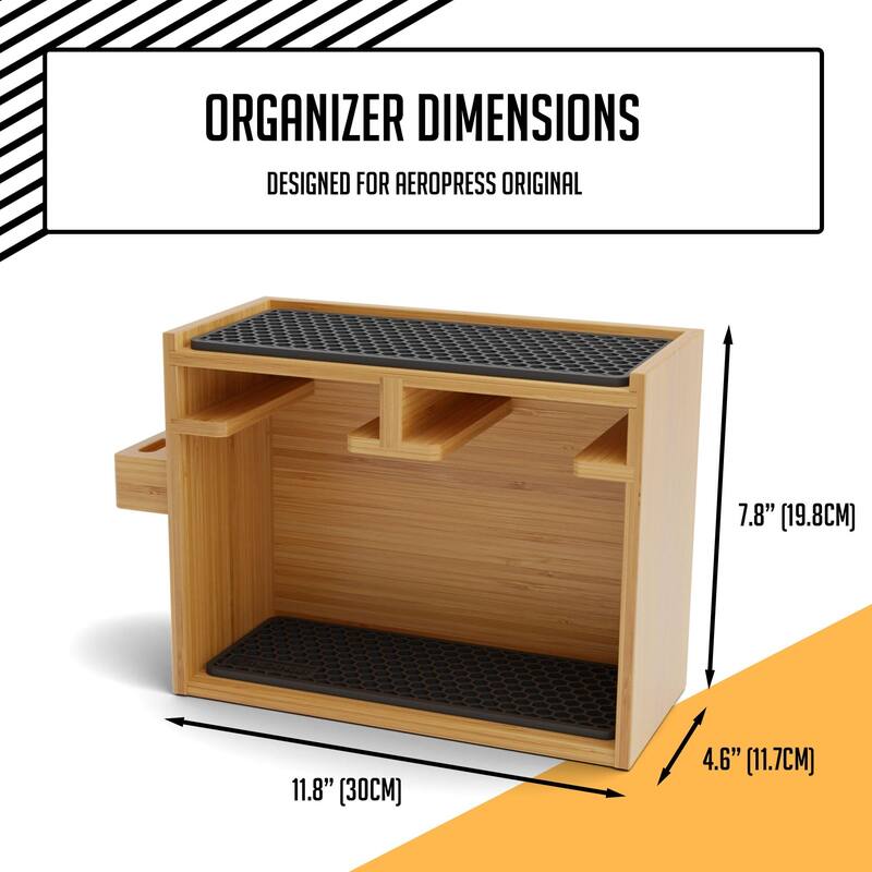 Bamboo Organizer for AeroPress, Coffee Caddy Station Holds AeroPress