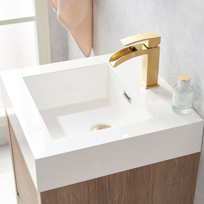 Huesca 18" Single Sink Bath Vanity with White Sink Top, no Mirror