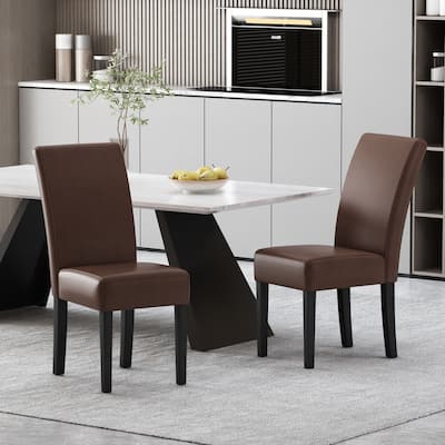 Roomfitters Upholstered Modern Dining Chairs Set of 2, Curved Back Armless Side Chairs, Accent Seating