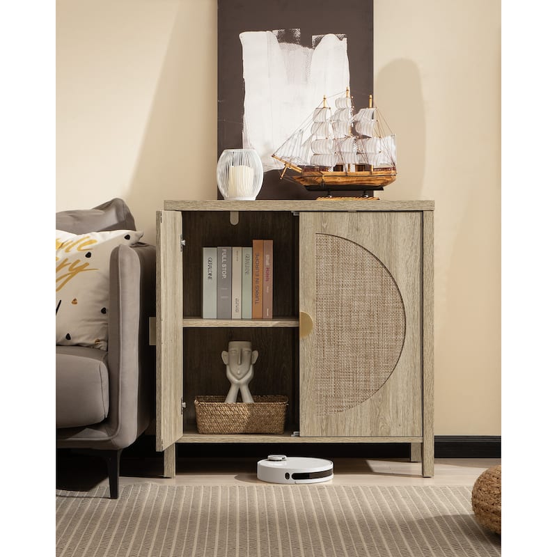 SICOTAS Rattan Sideboard Storage Cabinet