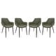 preview thumbnail 75 of 85, Markley Modern Leather Upholstered Dining Side Chairs with Black Iron Legs Accent Armchair for Home Kitchen Set of 4 Olive Green