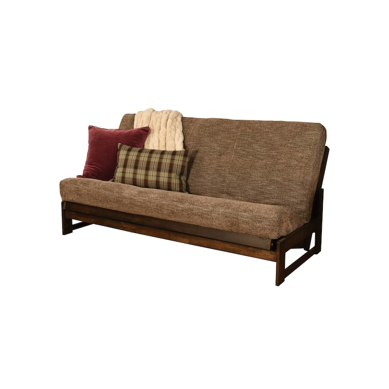 Somette Aspen Reclaim Mocha Futon Set with Hand Woven Tufted Mattress