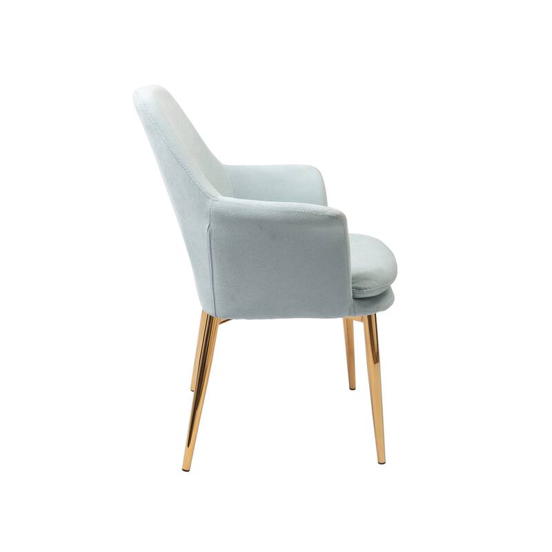 Porthos Home Dak Dining Chair with Armrests, Velvet, Gold Chrome Legs