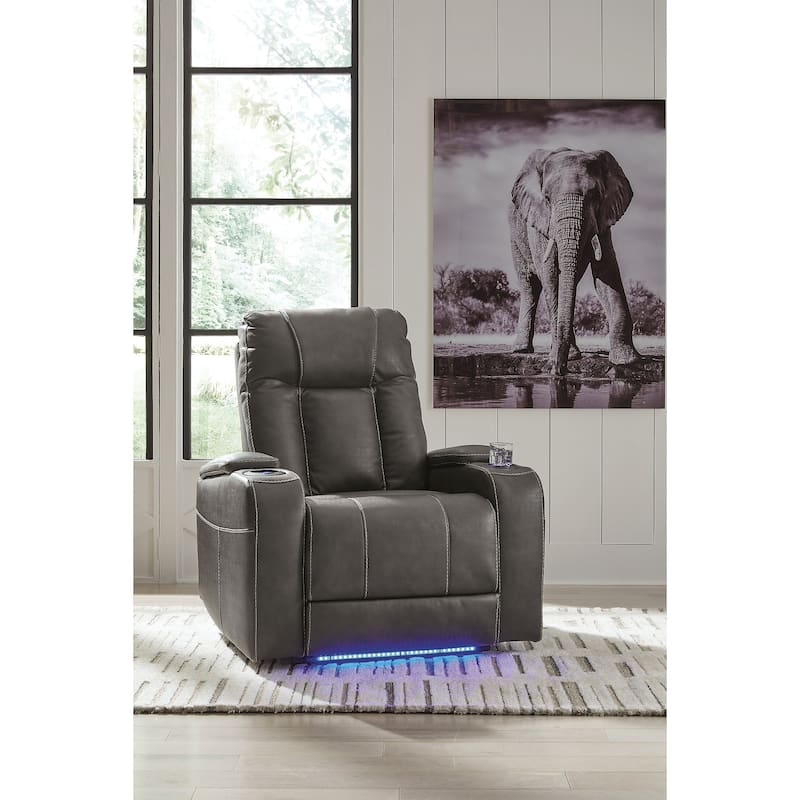 Signature Design by Ashley Feazada Power Rocker Recliner with Adjustable Headrest