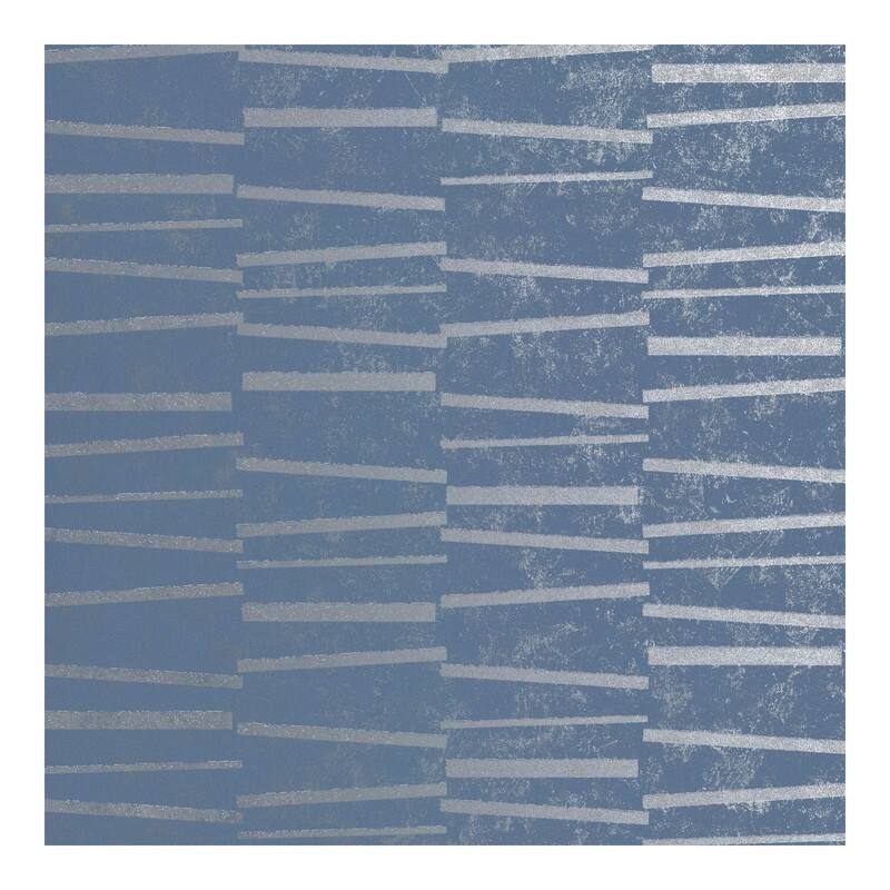 Brewster Luminescence Blue Abstract Stripe Wallpaper - 21 x 396 x 0.025
