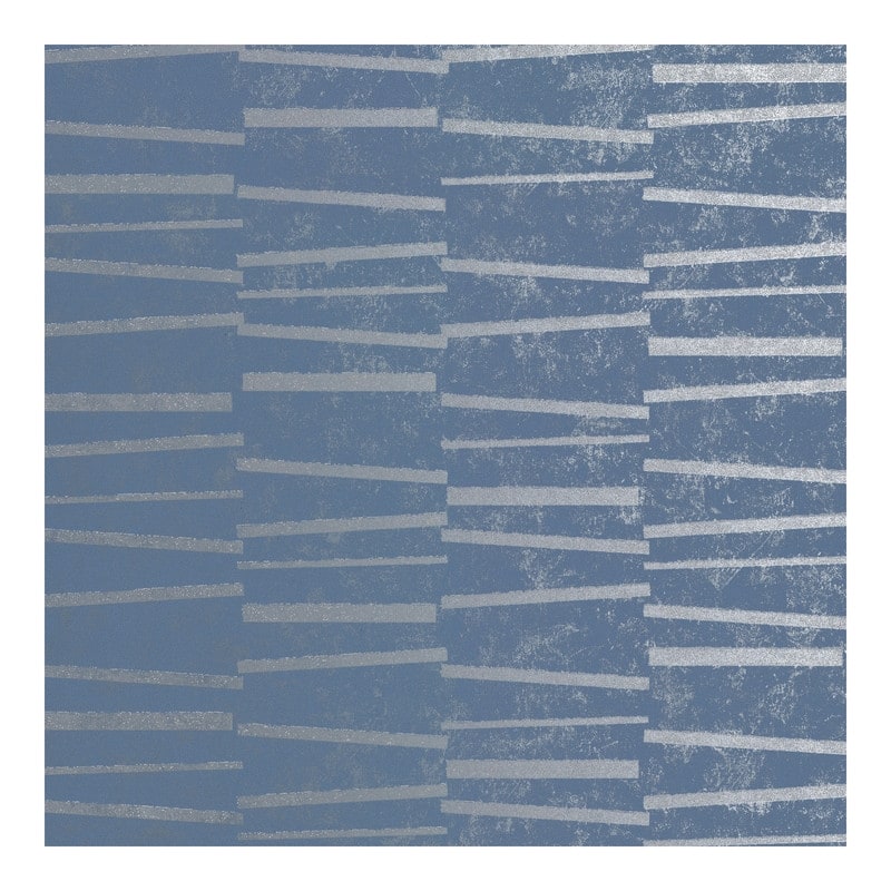 Brewster Luminescence Blue Abstract Stripe Wallpaper - 21 x 396 x 0.025