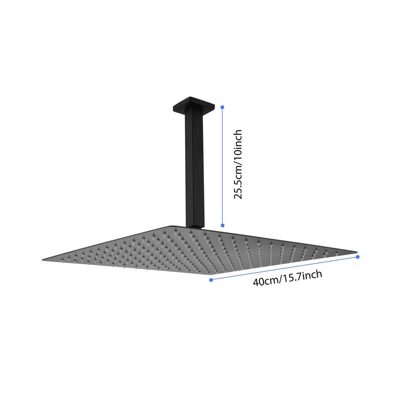 16" Matte Black Bathroom Luxury shower head