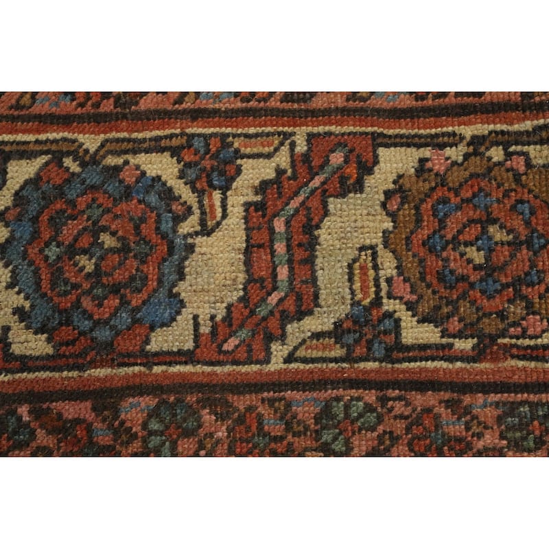 Hand Knotted Oriental 100% Wool Carpet Traditional Floral Navy Blue & Blues Heriz (serapi) Area Rug - 10' 10'' X 8' 6''