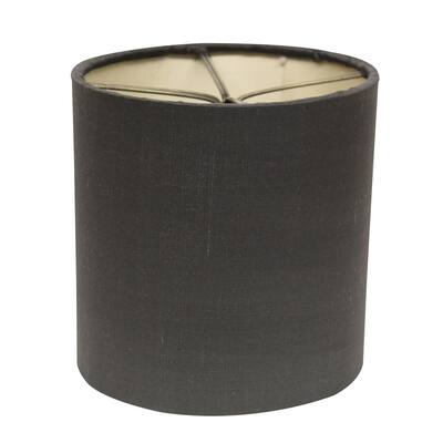 6" Graphite with Natural Lining Set of 6 Drum Chandelier Lampshades - 6"x6"x6"