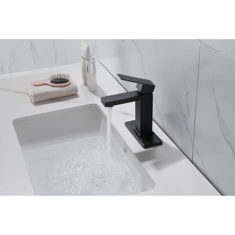 Single Handle Bathroom Sink Faucet with Pop-Up Drain (with Overflow)