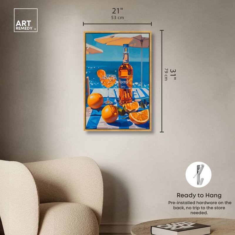 Coastal Aperol Canvas by Art Remedy