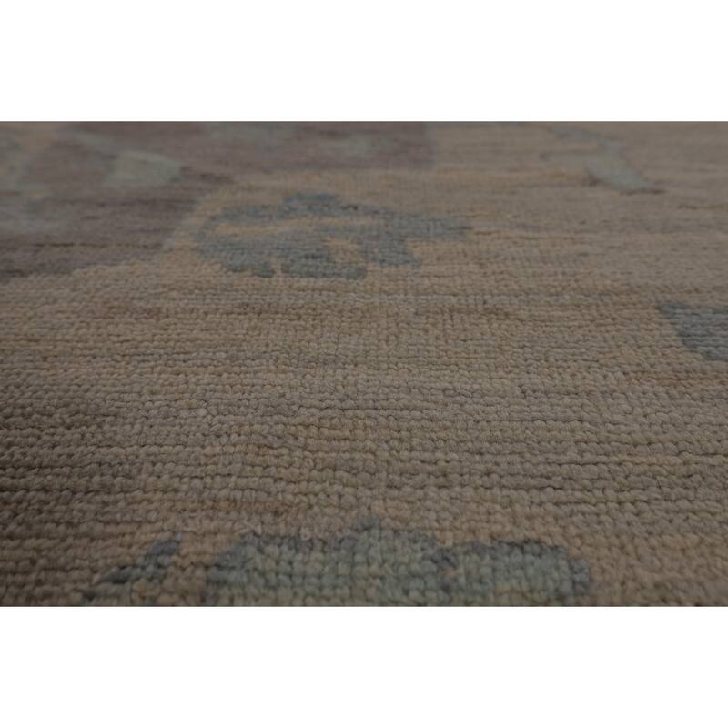 Vegetable Dye Oushak Turkish Large Rug Handmade Floral Wool Carpet - 13'9"x 19'3"