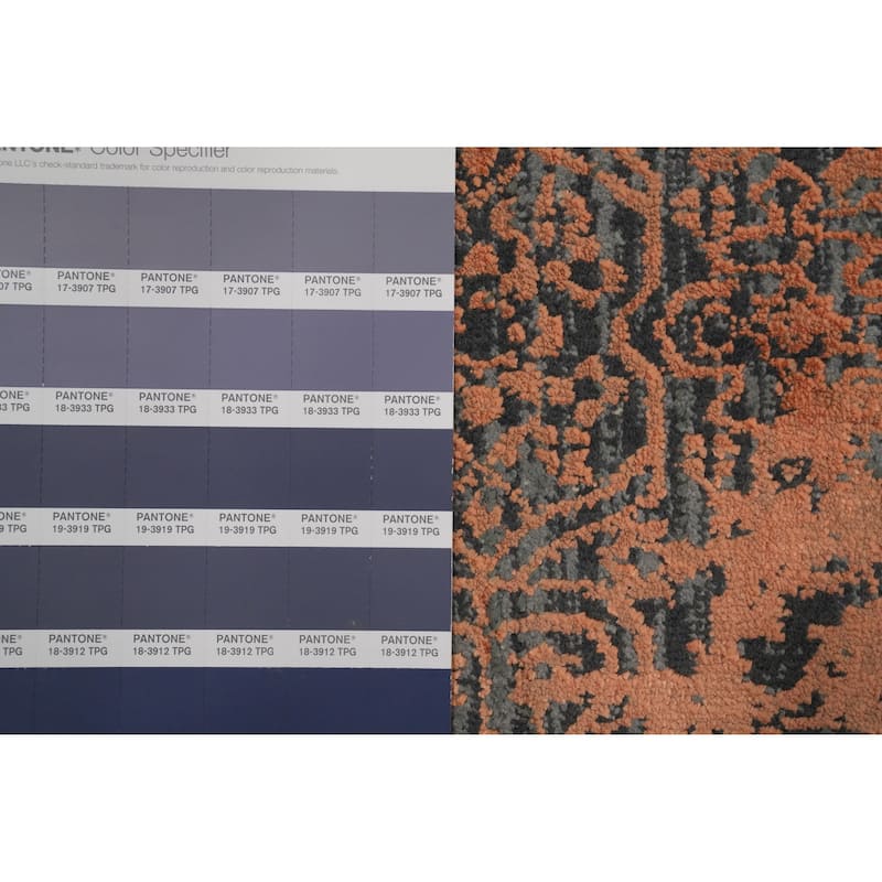 Machine Made Oriental Polyester Carpet Modern Oranges & Rust Distressed Area Rug - 7' 5'' X 5' 2''