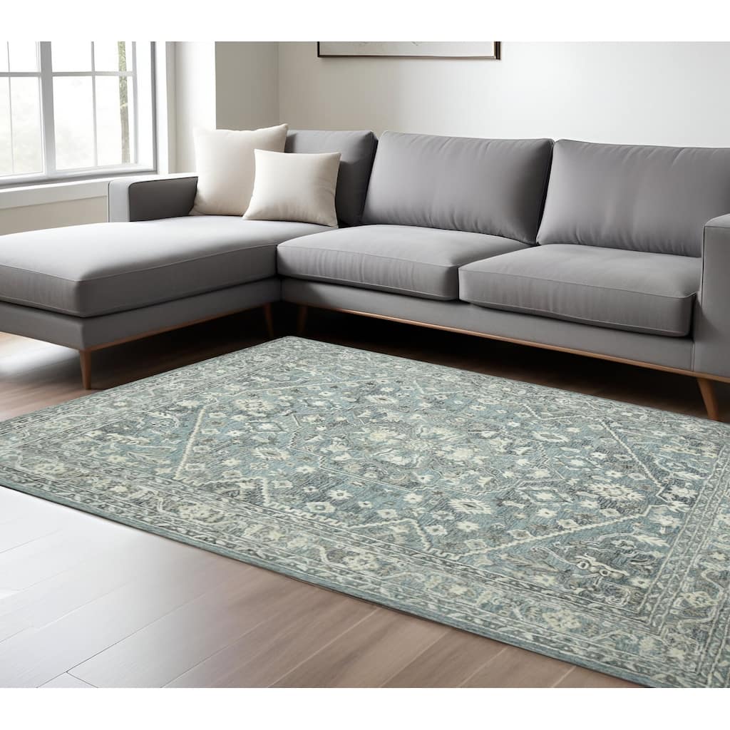 HomeRoots Oriental Transitional Rectangle Area Rug