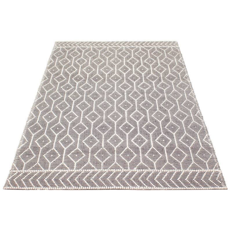 ECARPETGALLERY Braid weave Sienna Grey Wool Rug - 6'0 x 9'3