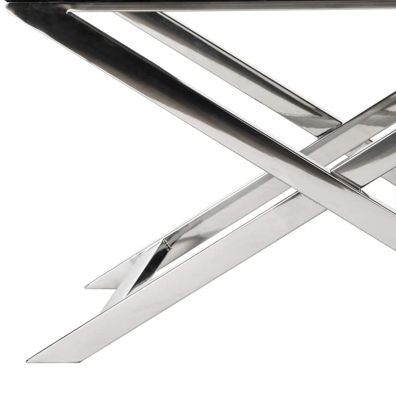 SAFAVIEH Inell Glam Navy/ Chrome Cross Leg Club Chair - 23Wx24Dx29H