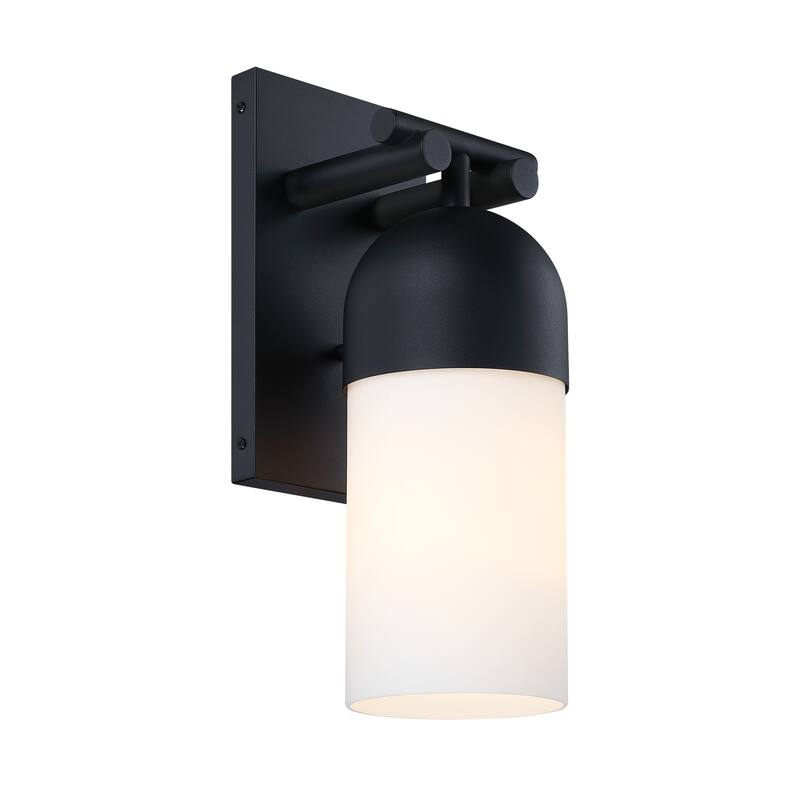 Ever Spring 7 in. 1-Light Black Outdoor Wall Sconce Light for Porches - 18
