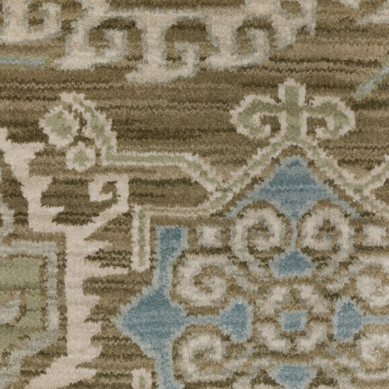 Meadow Bohemian Medallion Brown/ Teal Area Rug