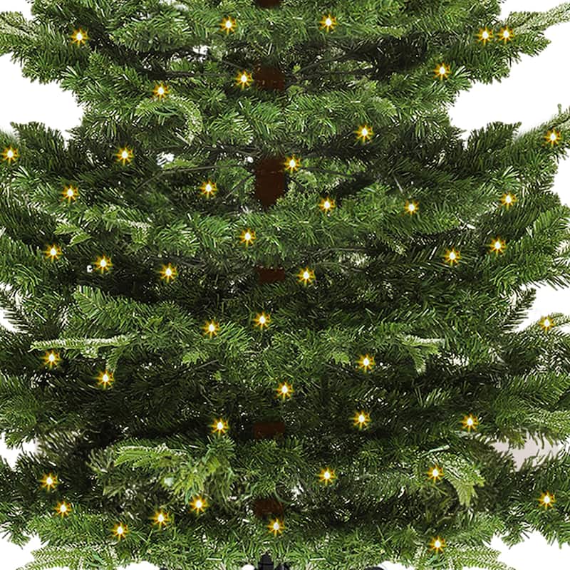 Moasis 6.5/7 ft Pre-Lit Artificial Aspen Fir Artificial Christmas Tree with 500 Multi-Mode Lights