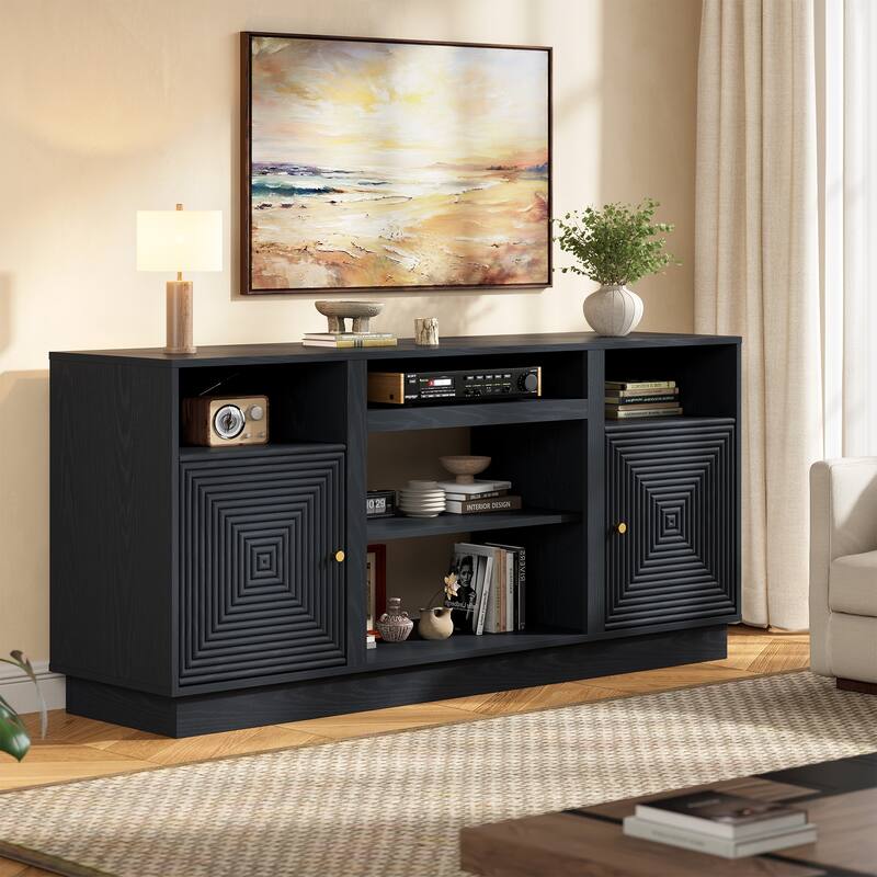 59'' TV Stand for TVs Up to 65'' with Storage and Adjustable Shelves - n/a