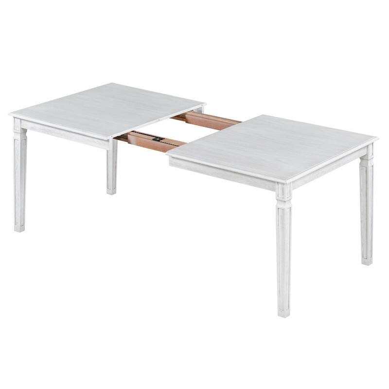 Rustic Farmhouse Extendable Dining Table Set for Six with Four Chairs and Bench for Cozy Gatherings